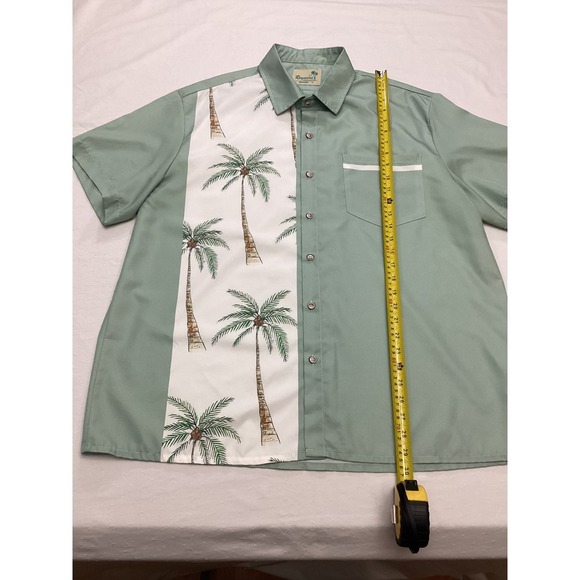 Royaura Hawaiian Men's Shirt XL Palm Tree Print Button Down Short Sleeve Resort - Picture 6 of 6